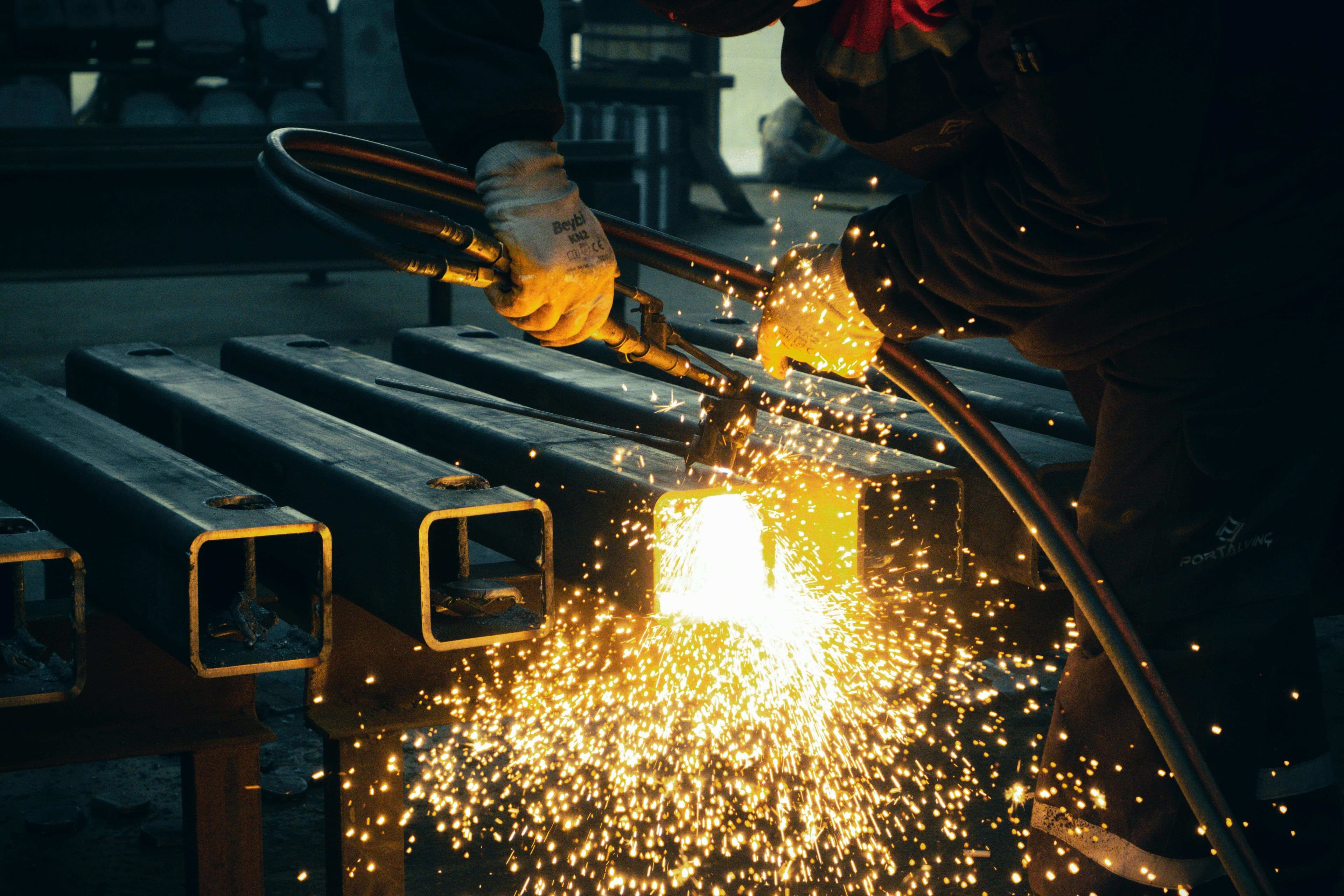 MIG welding repair on a commercial vehicle trailer chassis
