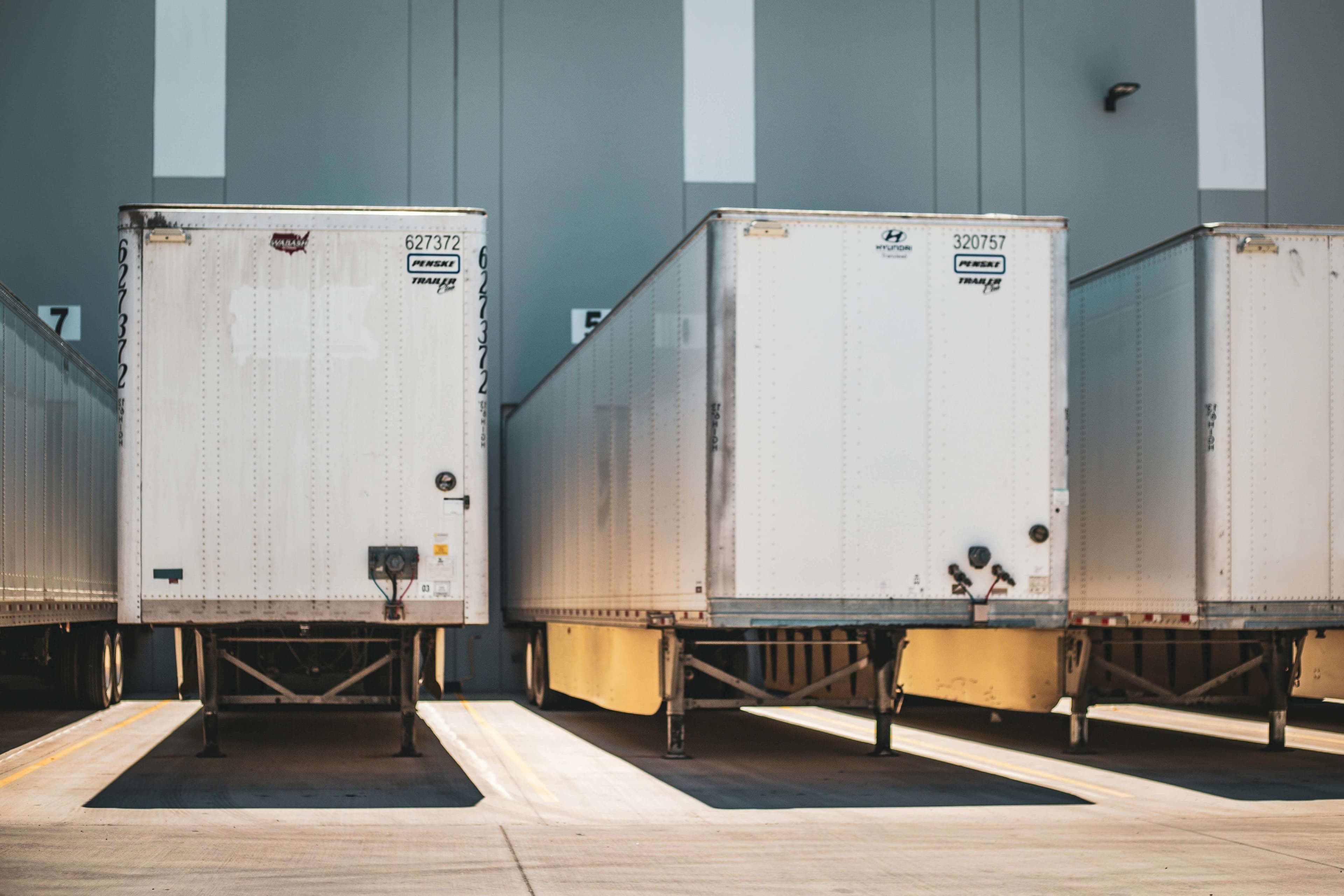 Commercial vehicle fleet at a depot, JG Technical Ltd service area